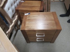 2 x Clovelly Bedside Cabinets, 2 Drawer, 600 x 420 x 600mm H