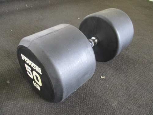 DNL Force USA - Commercial Round Rubber Dumbbell - 50kg (Each, Not Pairs) - RRP $275