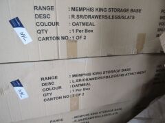 Memphis King Storage Base Only with 4 Drawers, colour: Oatmeal - 2