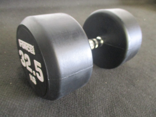 DNL Force USA - Commercial Round Rubber Dumbbell - 32.5kg (Each, Not Pairs) - RRP $178.75