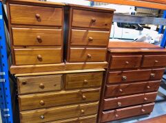 2 x Colonial Style Timber Framed 6 and 5 Drawer Chests - 2
