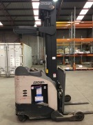 Crown RR5200 Series Stand Up Electric Reach Truck, Serial No: 1A11680. Battery 2016 model. Runs well. - 2