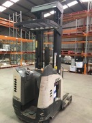 Crown RR5200 Series Stand Up Electric Reach Truck, Serial No: 1A11680. Battery 2016 model. Runs well. - 3