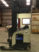 Crown RR5200 Series Stand Up Electric Reach Truck, Serial No: 1A11680. Battery 2016 model. Runs well. - 5