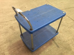 2 Tier Trolley, chrome frame, plastic shelves