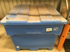 Blue Poly Tub with lid, Food Traders Australia