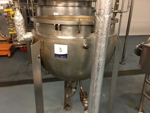 Steam Jacketed Tilting Kettle, Stainless steel, approximately 60 litre capacity