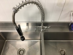 Stainless Steel Twin Bowl Sink & Flexible Arm Tap - 2