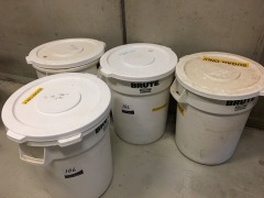 19 x Poly Tubs, 38 x Poly Buckets, 4 x Brute Tubs, all containing various condiments - 2