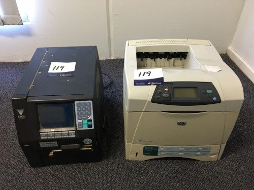 Digi Label Printer, Model: GP4000 & Hewlett Packard Laserjet 4350n Printer