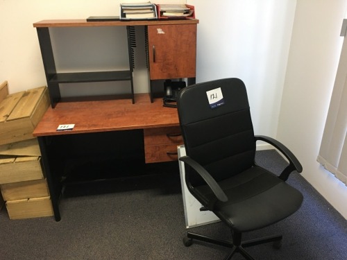 Computer Desk, Cherry laminate, 1200 x 700mm D & Chair & Whiteboard