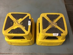 2 x Yellow Non-Slip Operators Stand - Portable