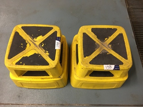 2 x Yellow Non-Slip Operators Stand - Portable
