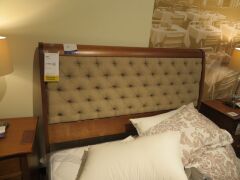 Juliet Queen Timber Bed Frame, Upholstered Bedhead, with Slumberland Soho Mattress & assorted Bed Linen - 2