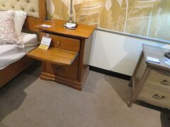 2 x Juliet Bedside Tables, 3 Drawer with Breakfast Tray, 600 x 450 x 730mm H - 3