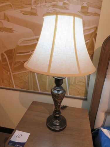 2 x Gatsby Bedside Lamps, colour: Brown Marble, 700mm H. 1 x Clock & 1 x Photo Frame