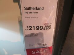 Sutherland King Bed Frame in French Provincial with Slumberland Soho Mattress - 5