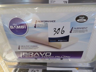 3 x assorted Bambi Bravo Memory Foam Pillows