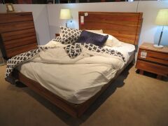 Islington Queen Bed Frame, Blackwood, with Slumberland Soho Mattress & assorted Bedding - 2