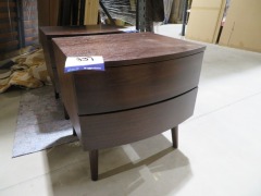 2 x Maxi Bedside Tables, 2 Drawer in Chocolate - 3