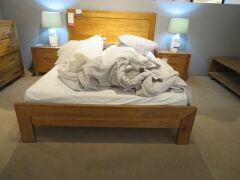 Clovelly Queen Bay Bed Frame in Driftwood, with 26" Foam Mattress & assorted Bedding - 3