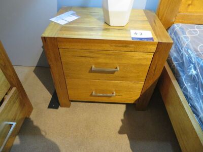 2 x Clovelly Bay Bedside Tables, 2 Drawer in Driftwood