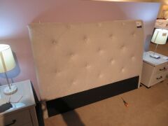 G&G Furniture Memphis Scroll Bedhead, upholstered in Cement - 3