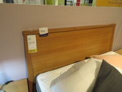 Jasper Queen Bed Frame, Natural Timber, with Bespoke Plush/Medium Mattress & assorted Pillows, Bedhead: 1700 x 1130mm H - 3