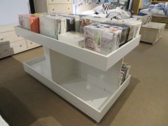 Shop Display Stand in White with understorage, 1460 x 800 x 720mm H - 2
