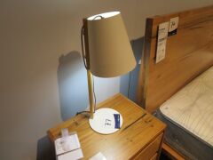 2 x Bae Side Lamps, colour: White & Timber, 550mm H