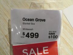 Ocean Grove G&G Furniture Blanket Box in Whitewash, 1000 x 460 x 450mm H - 2