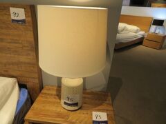 2 x Peggy Side Lamps, White Ceramic Base, White Shade, 680mm H