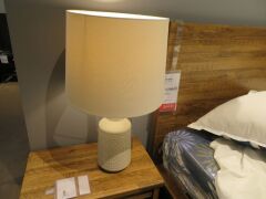 2 x Peggy Side Lamps, White Ceramic Base, White Shade, 680mm H - 3