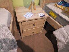 Polo 2 Drawer Bedside Table in Light Oak, 520 x 420 x 550mm H