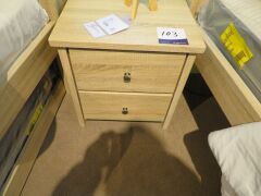Polo 2 Drawer Bedside Table in Light Oak, 520 x 420 x 550mm H - 3