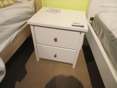 Polo Bedside Table, 2 Drawer, colour: White, 520 x 420 x 550mm H