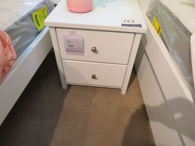 Polo Bedside Table, 2 Drawer, colour: White, 520 x 420 x 550mm H