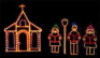Church With 3 Carole Singers (XM7-3102) 200cm x 180cm