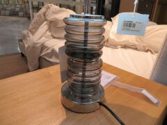 2 x Mercury Table Lamps, Black & Chrome, 450mm H - 3