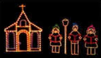 Church With 3 Carole Singers (XM7-3102) 200cm x 180cm