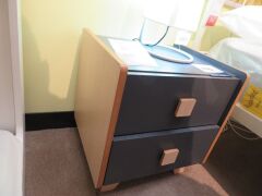 Hipster Bedside Table, 2 Drawer, colour: Charcoal, 450 x 400 x 470mm H - 2