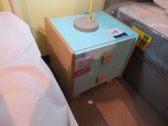 Hipster Bedside Table, 2 Drawer, colour: Aqua, 450 x 400 x 470mm H - 2
