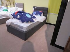 Paddington Single Bed with Roll Out Drawer, colour: Slate, with Slumberland Soho Mattress & assorted Bedding - 3