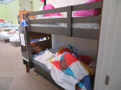 Single over Single Ranch Bunk Bed, colour: Pecan, with 2 x Slumberland Soho Mattresses & Bedding - 3