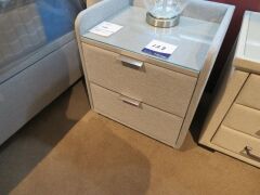 2 x Elevation Bedside Tables, 2 Drawer, with USB Ports & Wireless Charging Top, 530 x 430 x 600mm H - 2