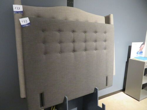 Queen Slumberland Square Buttoned Headboard in Shadow, 1560 x 1200mm H