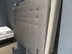 Queen Slumberland Square Buttoned Headboard in Shadow, 1560 x 1200mm H - 2