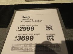 Queen Sealy Exquisite Collection Mattress & Base - 3