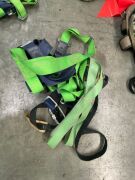 3 x Assorted Harnesses, 3 x associated Lifting Slings, various Rope, 2 x Ratchet Tie Downs - 4