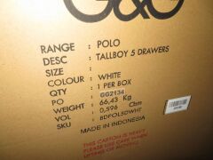 G&G Furniture Polo Tallboy, 5 Drawer - 2